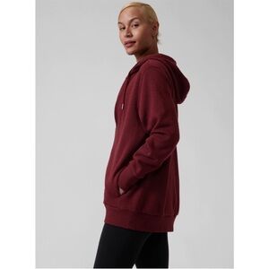 Athleta Cozy Karma Full Zip Hoodie Decadent Red Heather Size S/T Small #983657